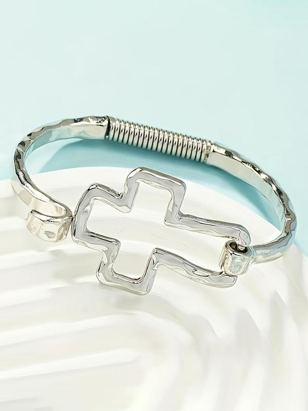 Cute Cross Design Bangle Bracelet Fashion Jewelry for Party Daily Clothing Decor Trendy All-match Exquisite Jewelry for Birthday Gift