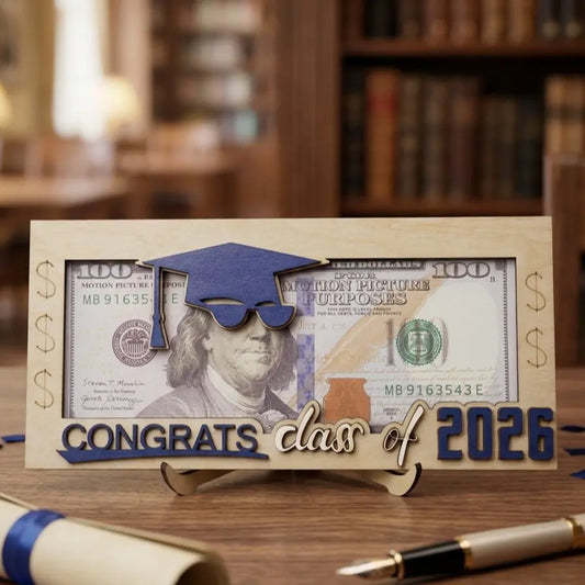 Graduation 2026 Money Holder-Unique Wooden Cash Gift Box for Class of 2026, Creative Graduation Gift for Seniors