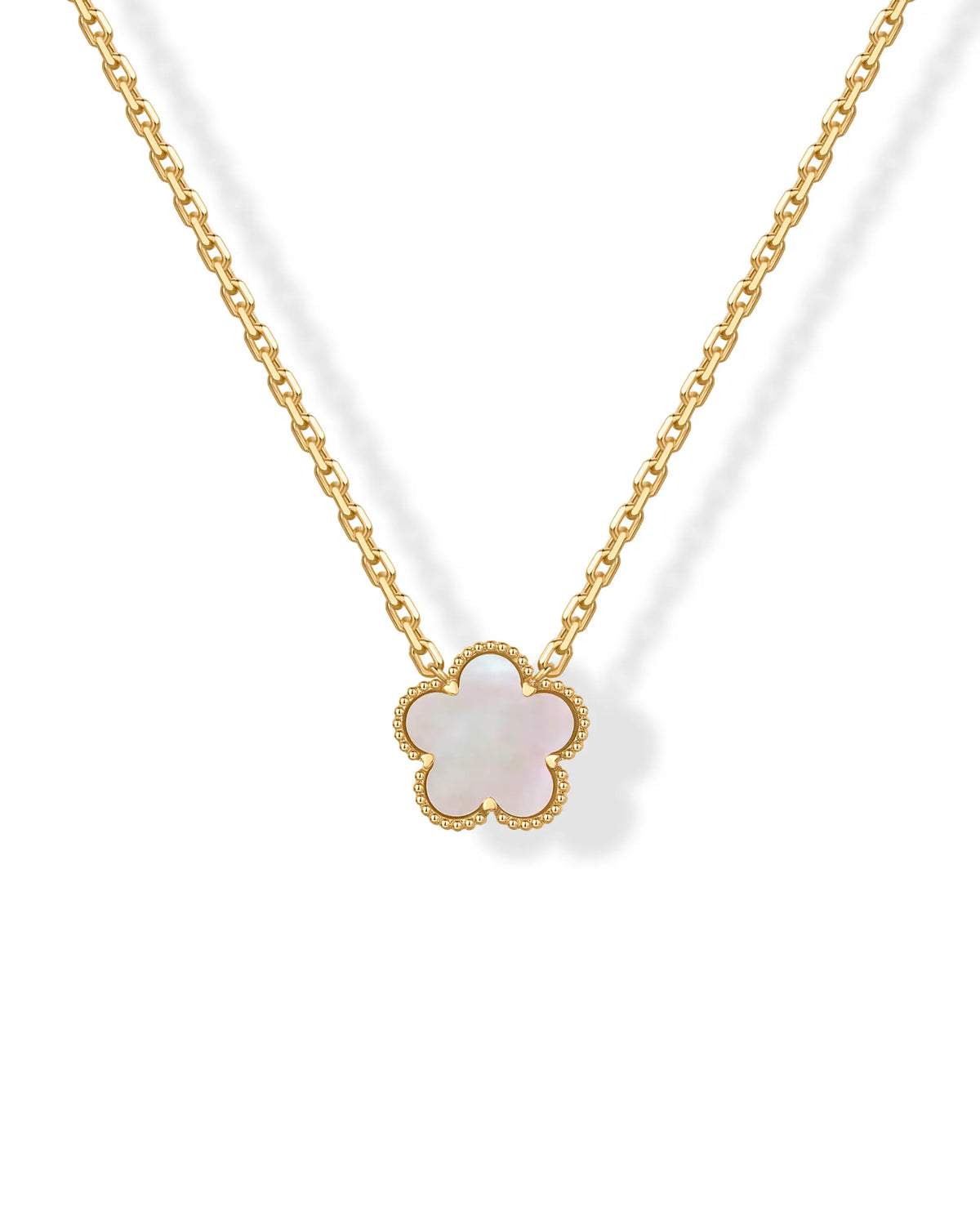 Gold Plated Clover Necklaces for Women - Black Onyx & Mother of Pearl Gemstone Pendant Necklace - Adjustable Chain Hypoallergenic Jewelry Gifts