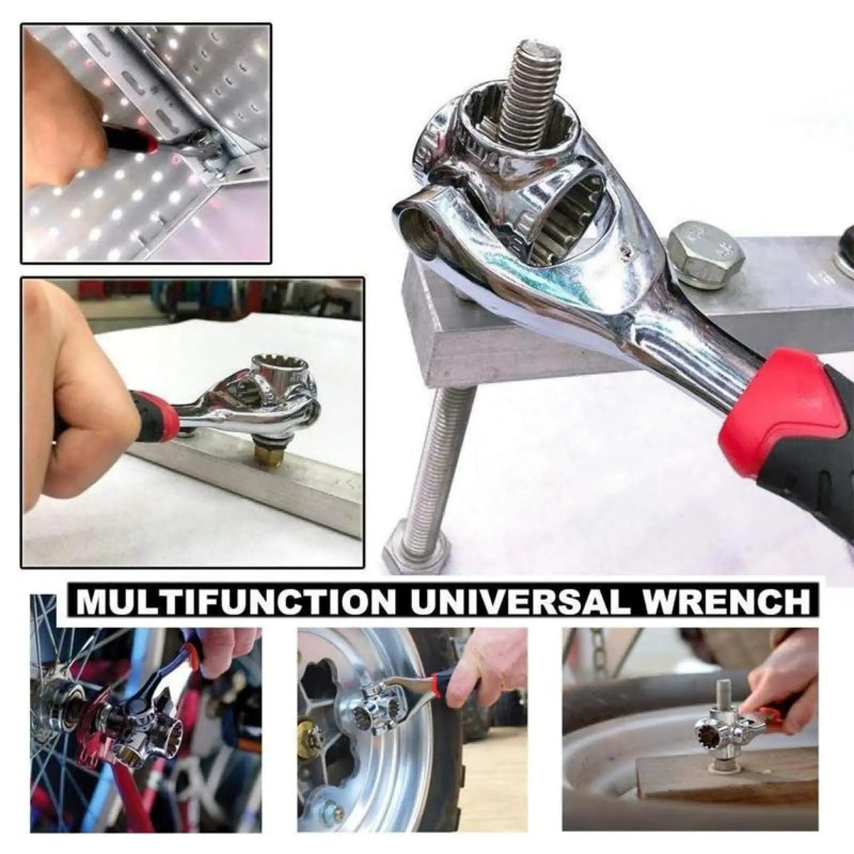 Combination Wrench Set,Universal Wrench with Multifunction 360 Degree Rotating Head,52 in 1 Socket Wrench Tool,Spanner Tool for Home and Car Repair.